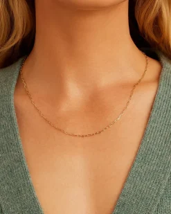 gorjana 14k Gold Parker Micro Mini Necklace 14k Solid Gold New