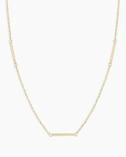gorjana 14k Gold Rose Bar Necklace 14k Solid Gold Outlet