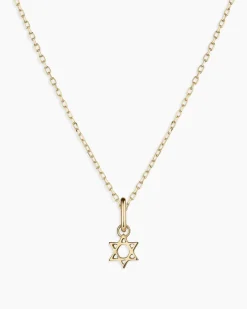 gorjana 14k Gold Star of David Charm Necklace 14k Solid Gold Outlet