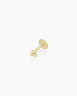 gorjana 14k Gold Trio Flat Back Single Stud 14k Solid Gold Sale