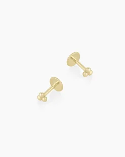 gorjana 14k Gold Trio Flat Back Studs 14k Solid Gold Sale