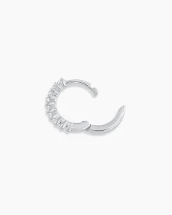 gorjana 14k White Gold Diamond Pavé Single Huggie 14k Solid White Gold Fashion