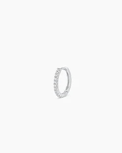gorjana 14k White Gold Diamond Pavé Single Huggie 14k Solid White Gold Fashion