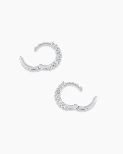 gorjana 14k White Gold Diamond Pavé Huggies 14k Solid White Gold Outlet