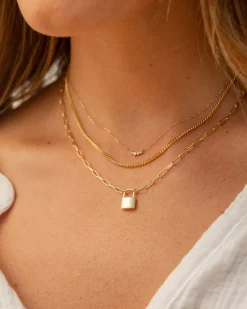 gorjana Kara Padlock Necklace 18k Gold Plated Online
