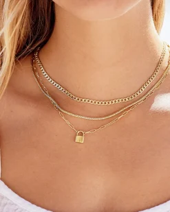 gorjana Kara Padlock Necklace 18k Gold Plated Online