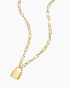gorjana Kara Padlock Necklace 18k Gold Plated Online