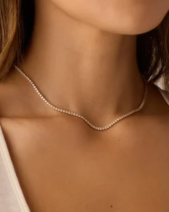 gorjana Lab Grown Diamond Chain Necklace 14k Solid Gold Fashion