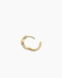 gorjana Lab Grown Diamond Circle Single Huggie 14k Solid Gold Hot