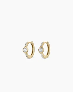gorjana Lab Grown Diamond Circle Huggies 14k Solid Gold Clearance