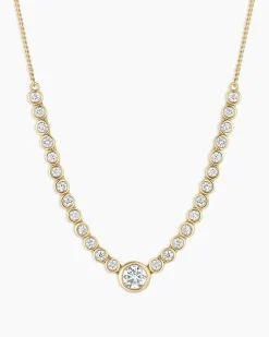 gorjana Lab Grown Diamond Circle Row Necklace 14k Solid Gold Best