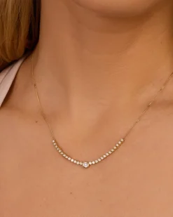 gorjana Lab Grown Diamond Circle Row Necklace 14k Solid Gold Best