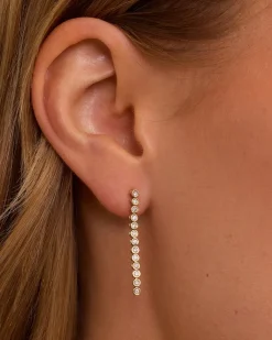 gorjana Lab Grown Diamond Classic Tennis Drop Single Earring 14k Solid Gold Best