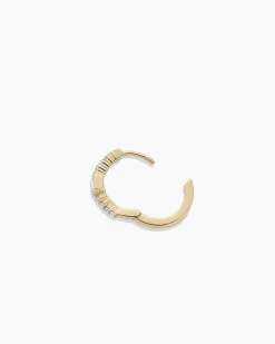gorjana Lab Grown Diamond Emerald Single Huggie 14k Solid Gold Online