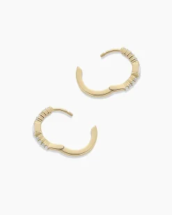 gorjana Lab Grown Diamond Emerald Huggies 14k Solid Gold Outlet