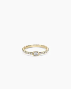 gorjana Lab Grown Diamond Emerald Eternity Ring 14k Solid Gold New