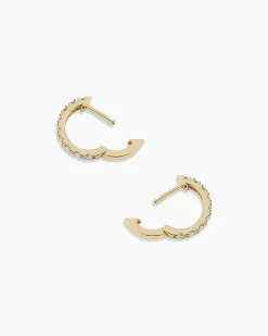 gorjana Lab Grown Diamond Eternity Huggies 14k Solid Gold Hot