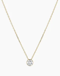 gorjana Lab Grown Diamond Halo Necklace 14k Solid Gold Outlet