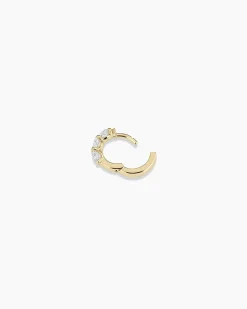 gorjana Lab Grown Diamond Halo Trio Single Huggie 14k Solid Gold Fashion