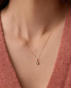 gorjana Lab Grown Diamond Heart Charm Necklace 14k Solid Gold Clearance