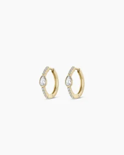 gorjana Lab Grown Diamond Pear Huggies 14k Solid Gold Best