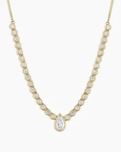 gorjana Lab Grown Diamond Pear Row Necklace 14k Solid Gold Online