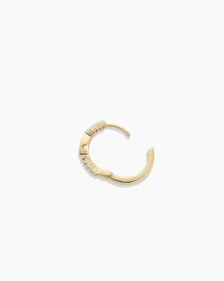 gorjana Lab Grown Diamond Pear Single Huggie 14k Solid Gold Hot