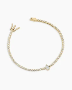 gorjana Lab Grown Diamond Pear Tennis Bracelet 14k Solid Gold Fashion