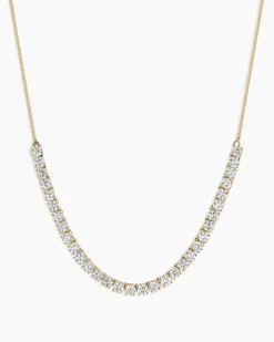 gorjana Lab Grown Diamond Tennis Row Necklace 14k Solid Gold Clearance