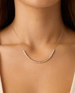 gorjana Lab Grown Diamond Tennis Row Necklace 14k Solid Gold Clearance
