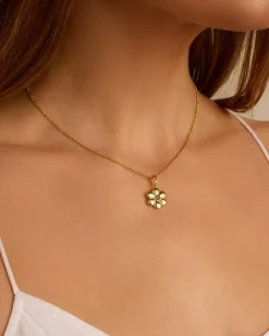 gorjana Lavender Flower Parker Charm 18k Gold Plated Outlet