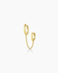 gorjana Lou Double Single Huggie 18k Gold Plated Outlet