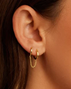 gorjana Lou Double Single Huggie 18k Gold Plated Outlet