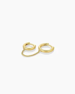 gorjana Lou Double Single Huggie 18k Gold Plated Outlet