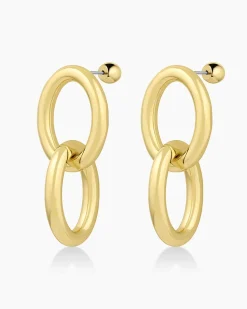 gorjana Lou Drop Earrings 18k Gold Plated Discount