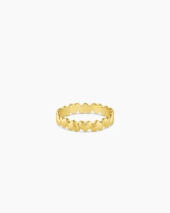 gorjana Lou Heart Ring 18k Gold Plated Hot