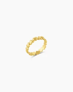 gorjana Lou Heart Ring 18k Gold Plated Hot