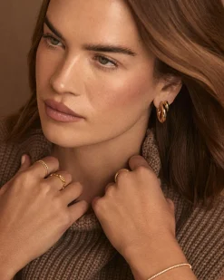 gorjana Lou Statement Small Hoops 18k Gold Plated Clearance