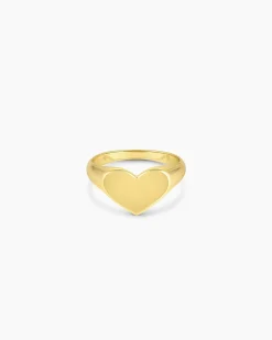 gorjana Louise Heart Signet Ring 18k Gold Plated Online
