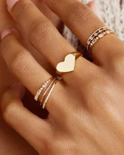 gorjana Louise Heart Signet Ring 18k Gold Plated Online