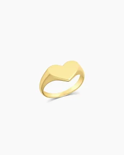 gorjana Louise Heart Signet Ring 18k Gold Plated Online