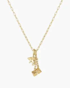 gorjana Lucky Parker Charm Necklace 18k Gold Plated Hot