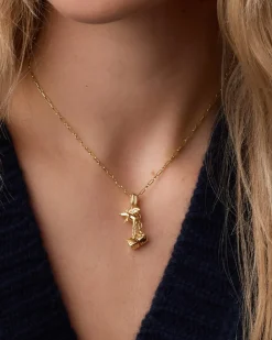 gorjana Lucky Parker Charm Necklace 18k Gold Plated Hot
