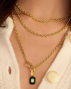 gorjana Malachite Tag Charm 18k Gold Plated Sale