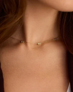 gorjana Mini Bow Necklace 18k Gold Plated Sale