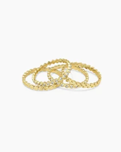 gorjana Mini Stackable Ring Set 18k Gold Plated Online