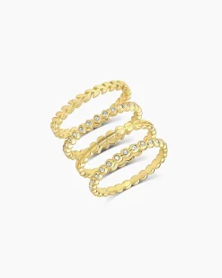 gorjana Mini Stackable Ring Set 18k Gold Plated Online