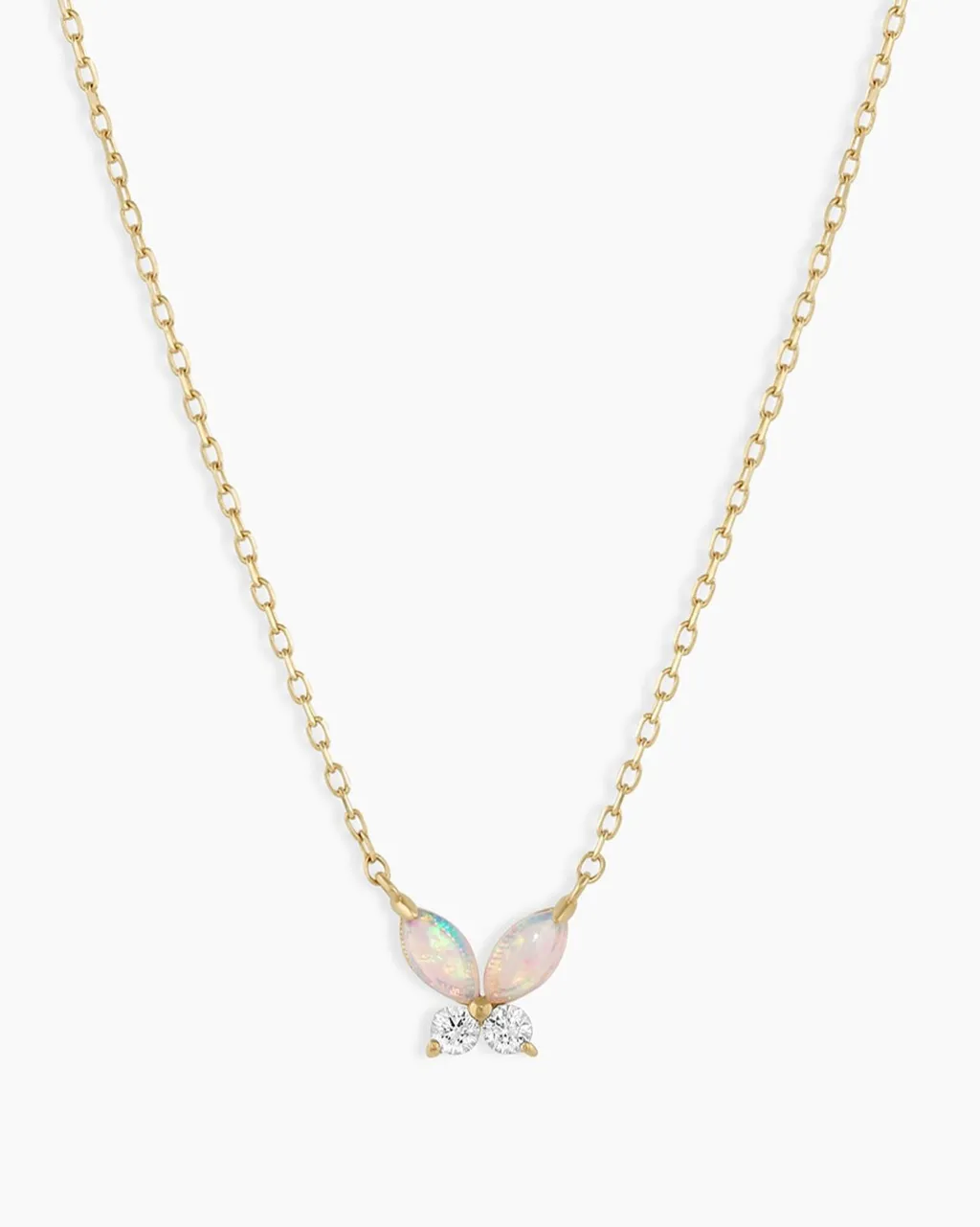 gorjana Opal Butterfly Necklace 14k Solid Gold New