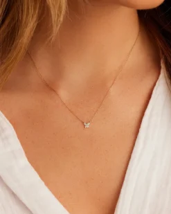 gorjana Opal Butterfly Necklace 14k Solid Gold New