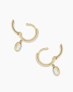 gorjana Opal Oval Huggies 14k Solid Gold Outlet